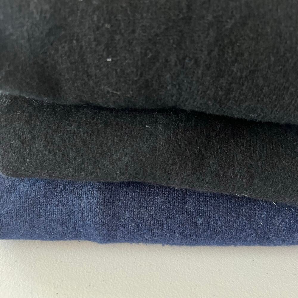 Lot of 3 100% Cashmere Fabric Cutter Craft Upcycle Black Navy Flaws 2lb